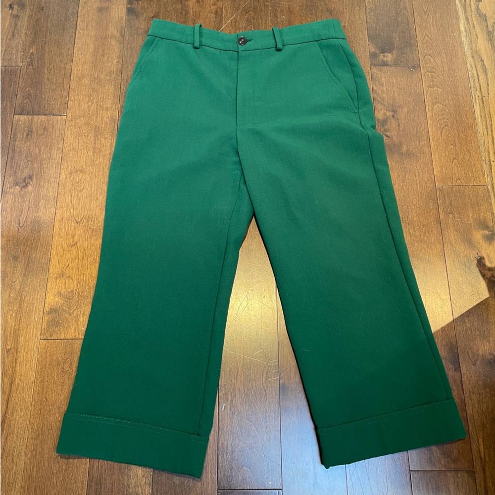 Zara Emerald Green Cropped Tailored Pants Size L